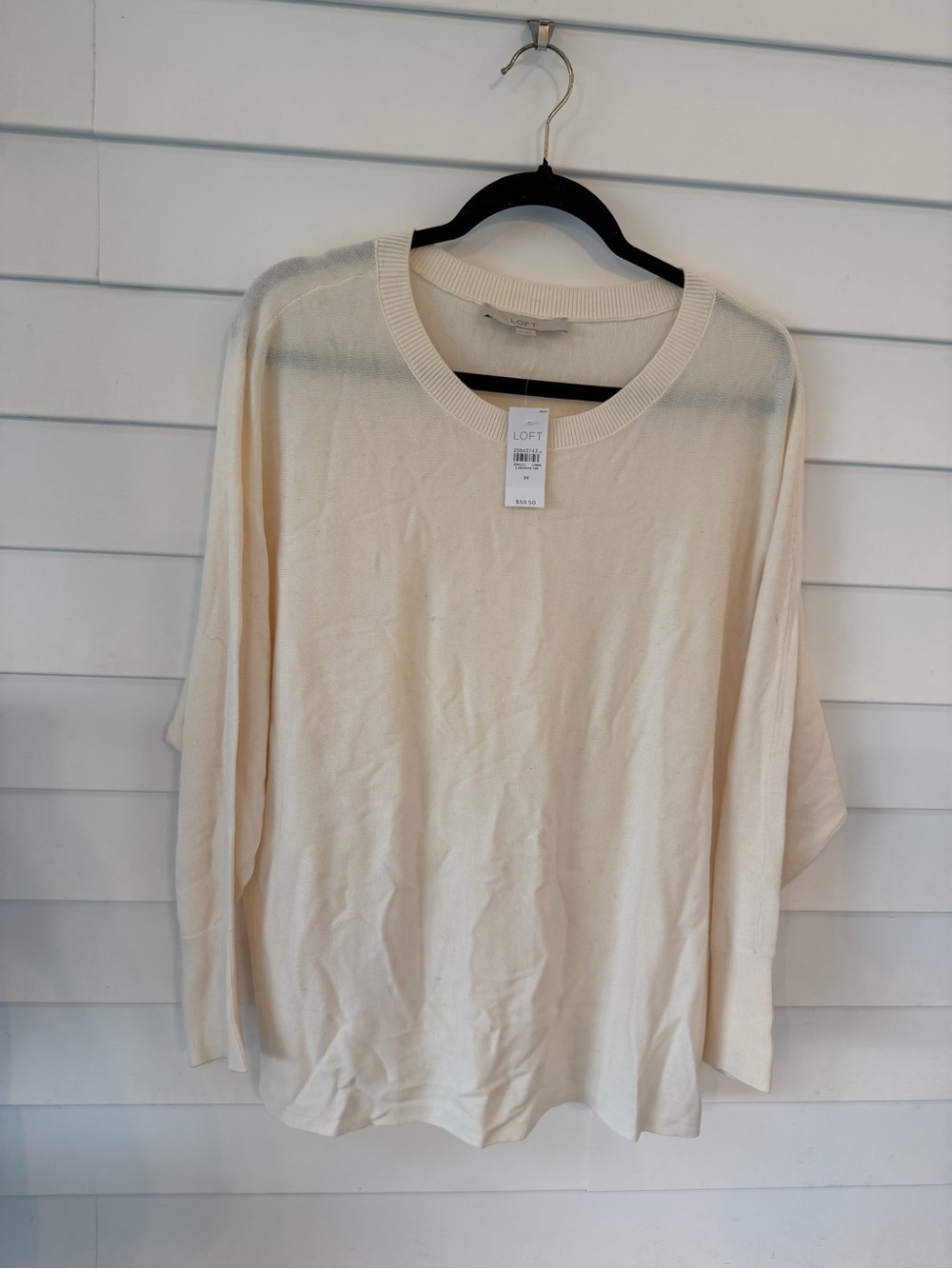 LOFT Cream Scoop Neck Sweater